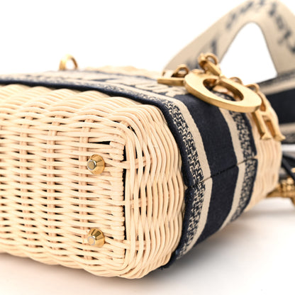 Christian Dior Wicker Oblique Mini Lady Dior Bag Blue 9 of 9