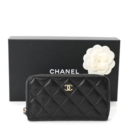 Chanel Caviar Quilted Medium Zip Around Wallet Black 12 of 12