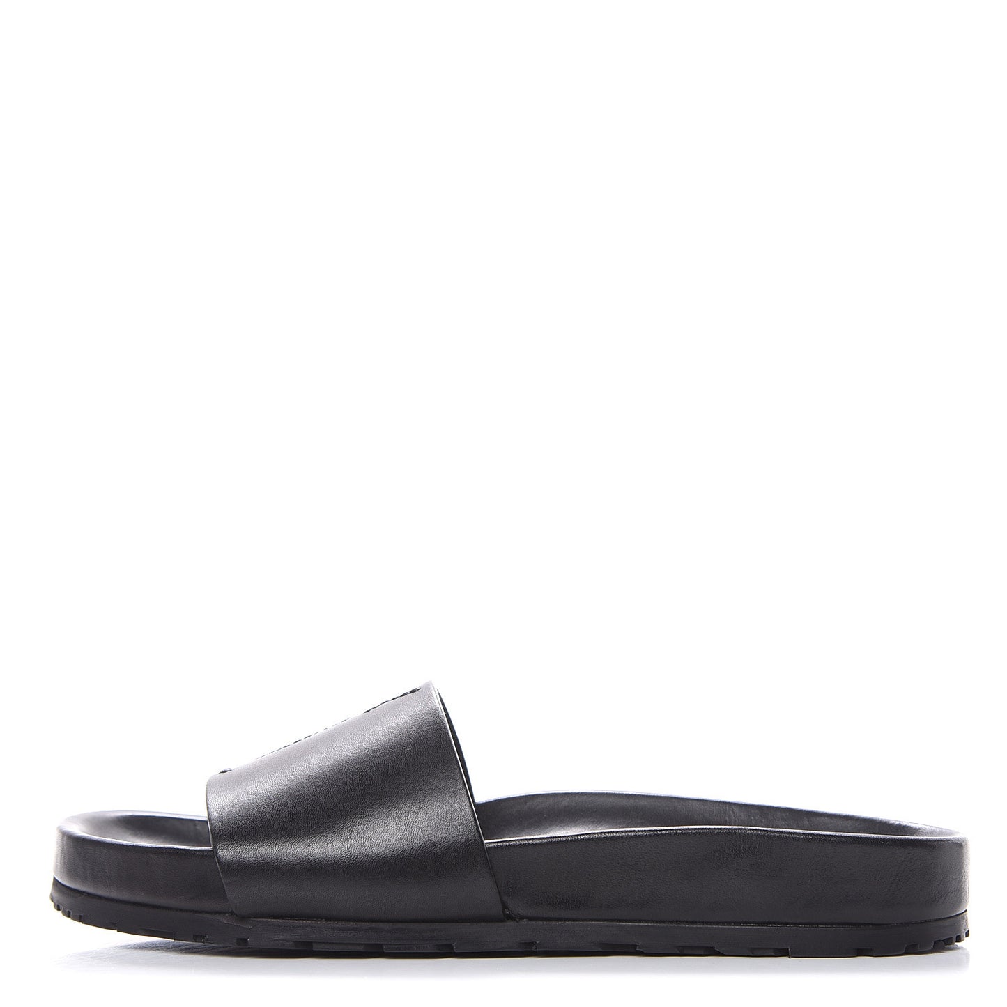 Calfskin Monogram Jimmy Joan Slide Sandals 37 Black