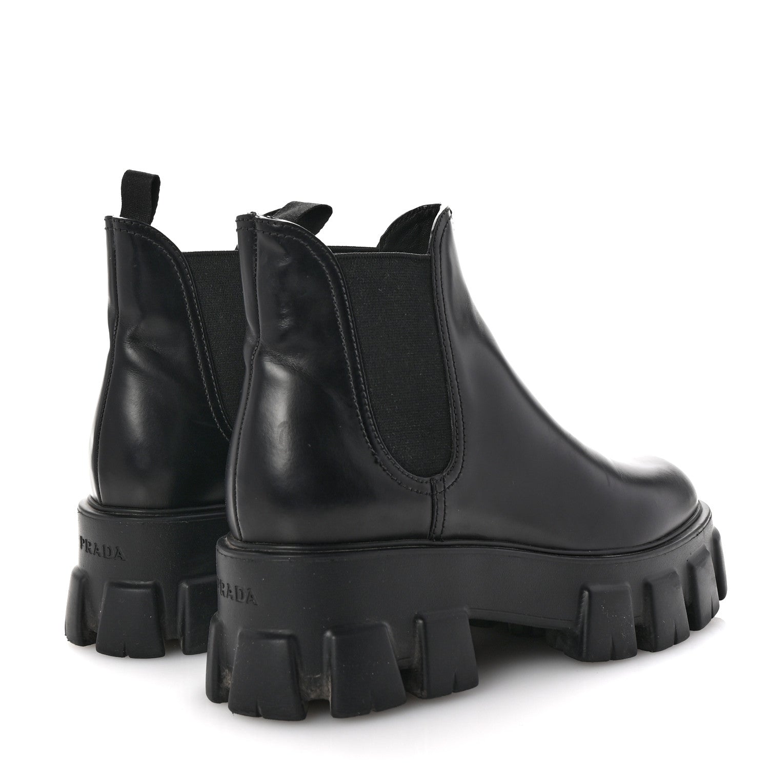 Prada Spazzolato Rois Monolith Chelsea 55mm Ankle Boots 39.5 Black 5 of 11