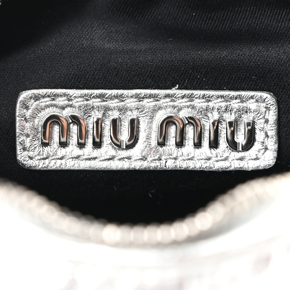 Miu Miu Metallic Nappa Matelasse Mini Wander Hobo Cromo 6 of 10