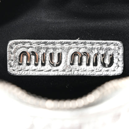Miu Miu Metallic Nappa Matelasse Mini Wander Hobo Cromo 6 of 10