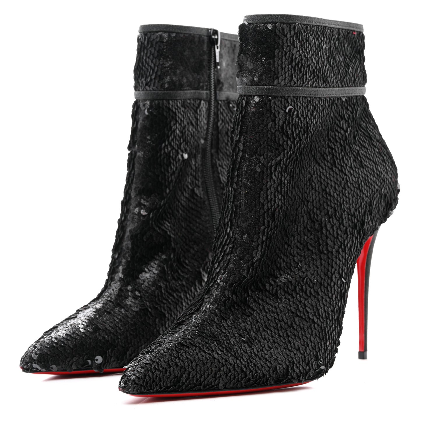 Calfskin Glitter Paillete Moulakate 100 Ankle Boot 35.5 Charbon