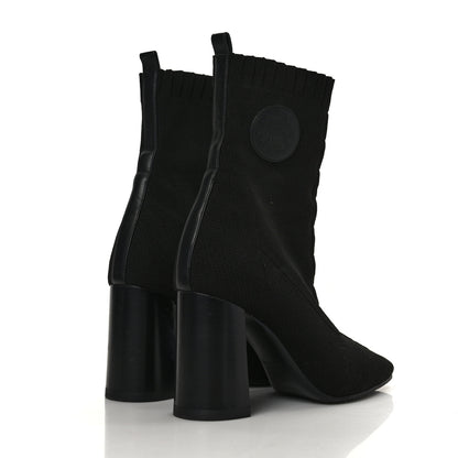 Hermes Knit Calfskin Volver 90 Ankle Boots 37 Black 4 of 7