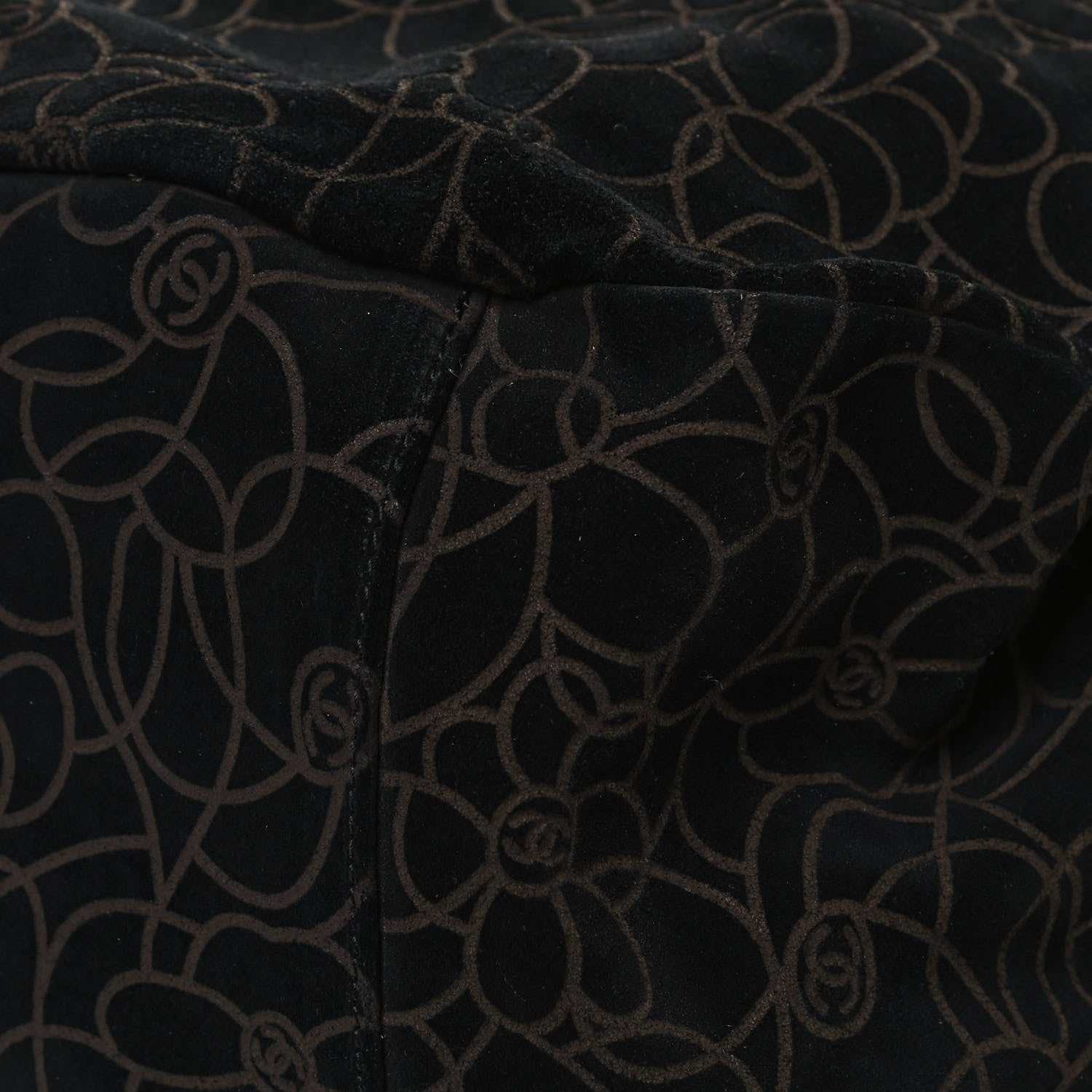 Chanel Suede Camellia Hobo Bag Black 10 of 14