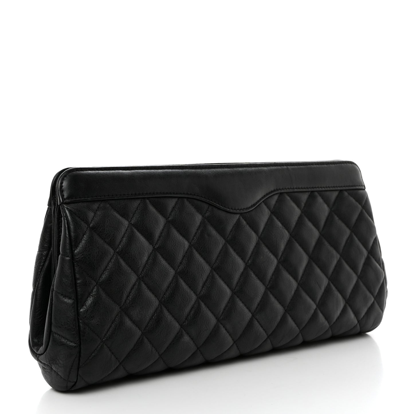Lambskin Quilted Clutch Black