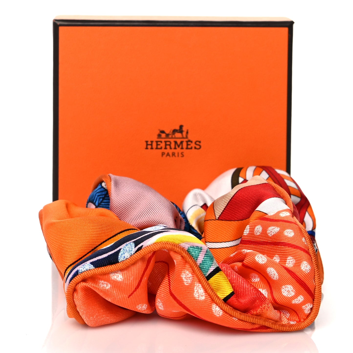 Silk Patchwork Claudia Scrunchie Orange Fruite