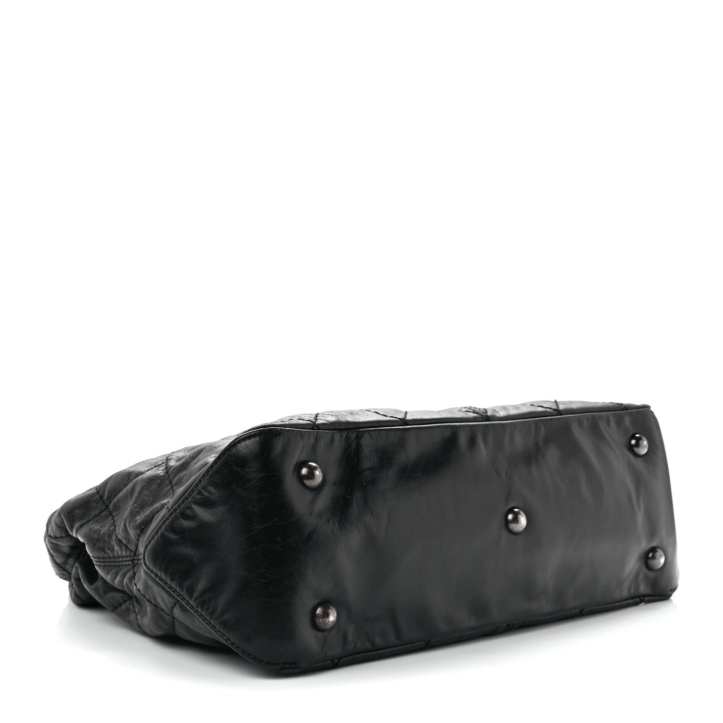 Aged Calfskin Quilted Coco Supple Hobo Black