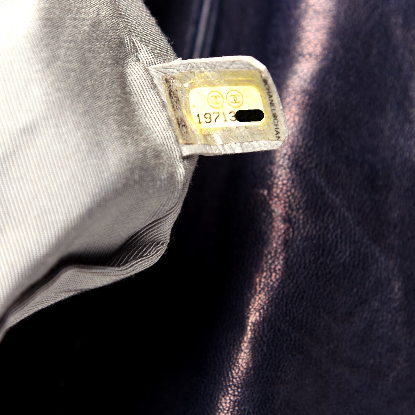 Washed Lambskin Quilted Chain Around Maxi Flap Dark Navy Blue