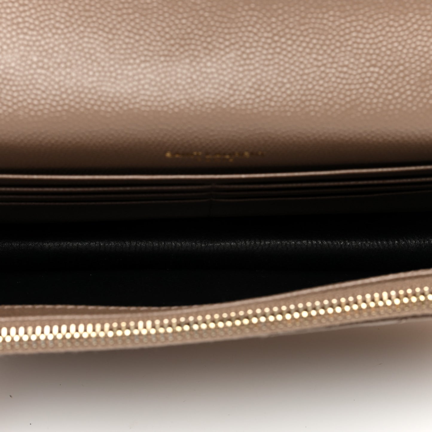 Grain De Poudre Matelasse Chevron Monogram Envelope Chain Wallet Taupe