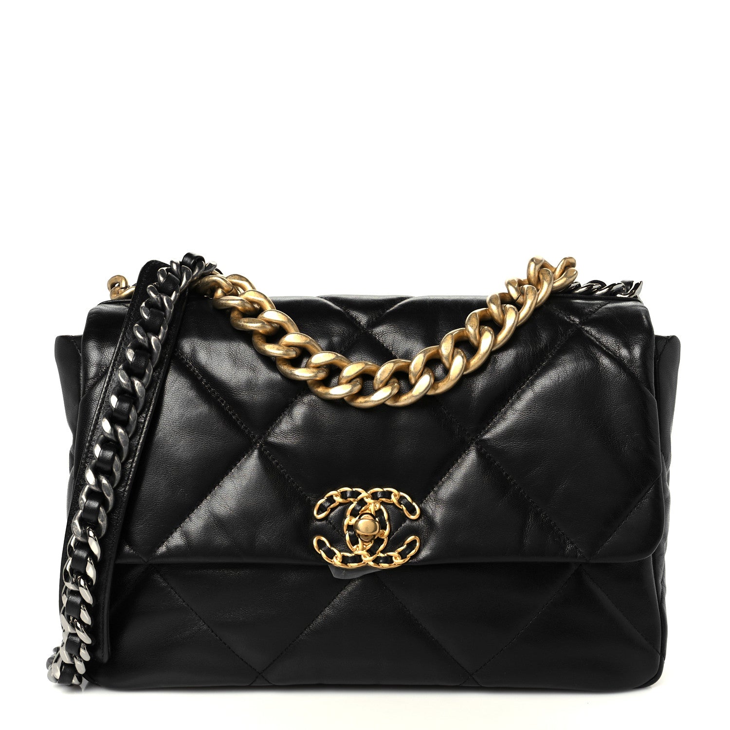 Chanel Goatskin Quilted Large Chanel 19 Flap Black 1 of 11