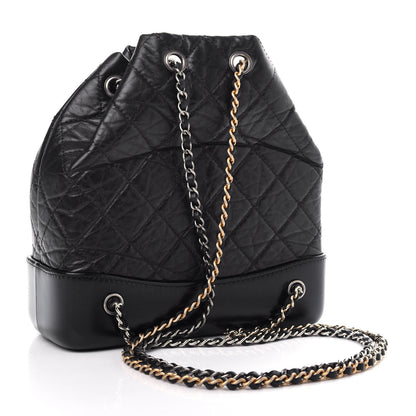 Chanel Aged Calfskin Quilted Small Gabrielle Backpack Black 3 of 10