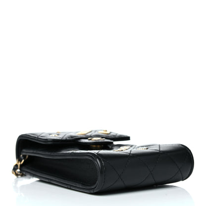 Chanel Lambskin Quilted Lucky Charm Phone Holder Black 3 of 11