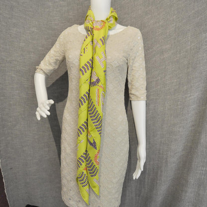 Hermes Silk Geant Twill Lave Kelly En Perles Scarf 140 2 of 5