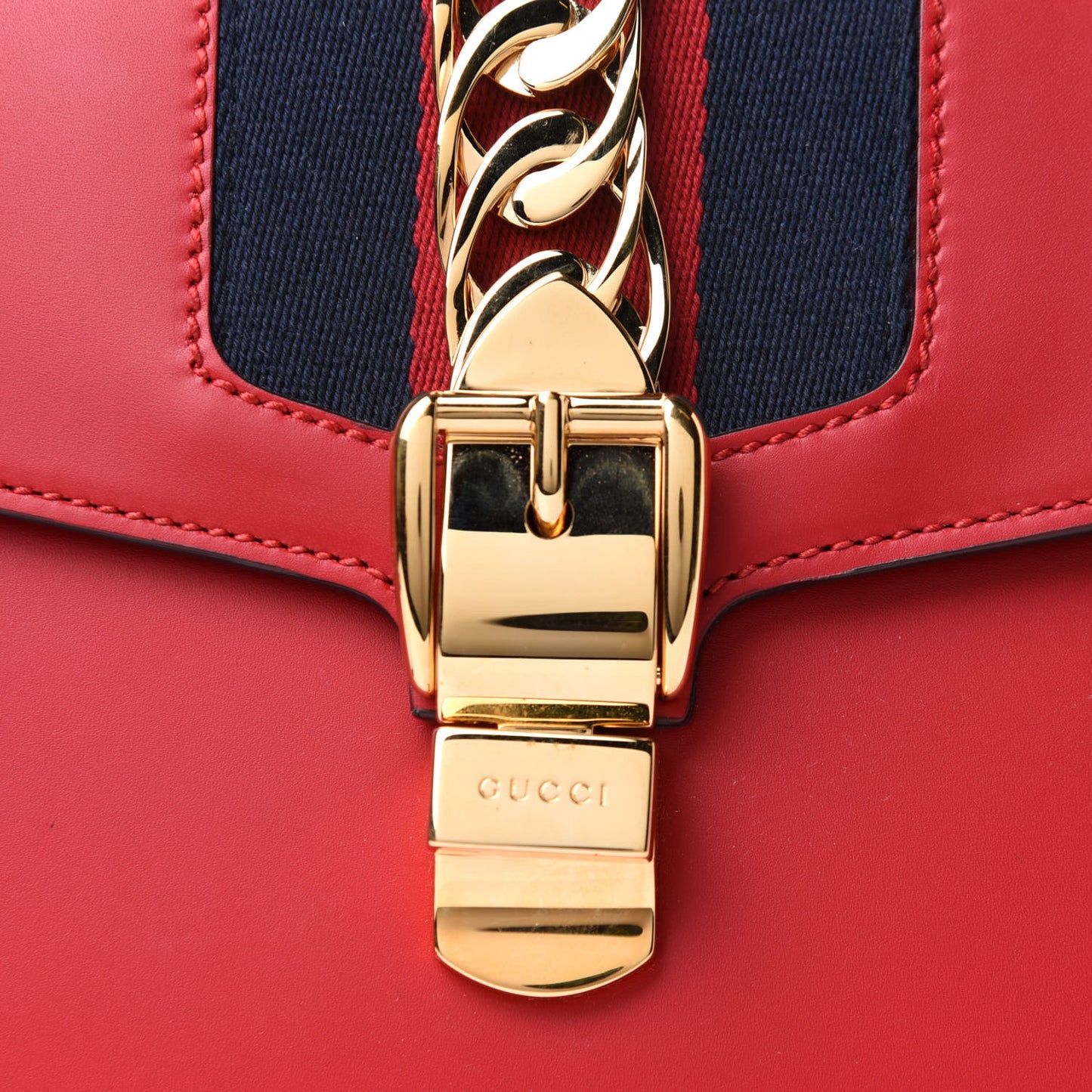 Calfskin Medium Sylvie Top Handle Bag Hibiscus Red
