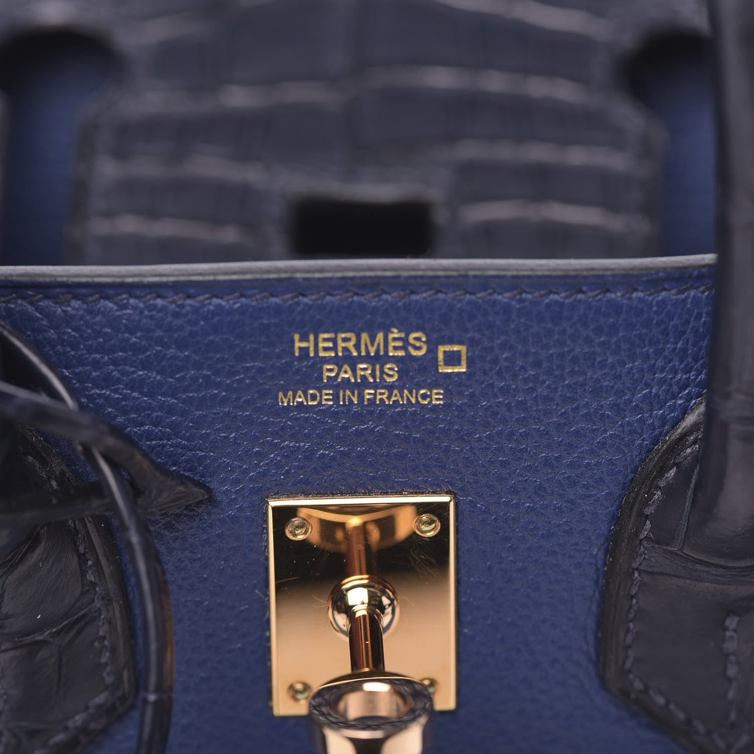 Hermes Taurillon Novillo Matte Alligator Birkin Touch 25 Bleu Saphir Marine 9 of 38