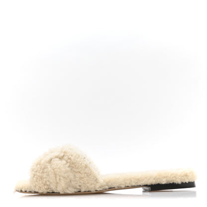 Saint Laurent Shearling Tribute 05mm Sandals 36.5 Naturale 1 of 9