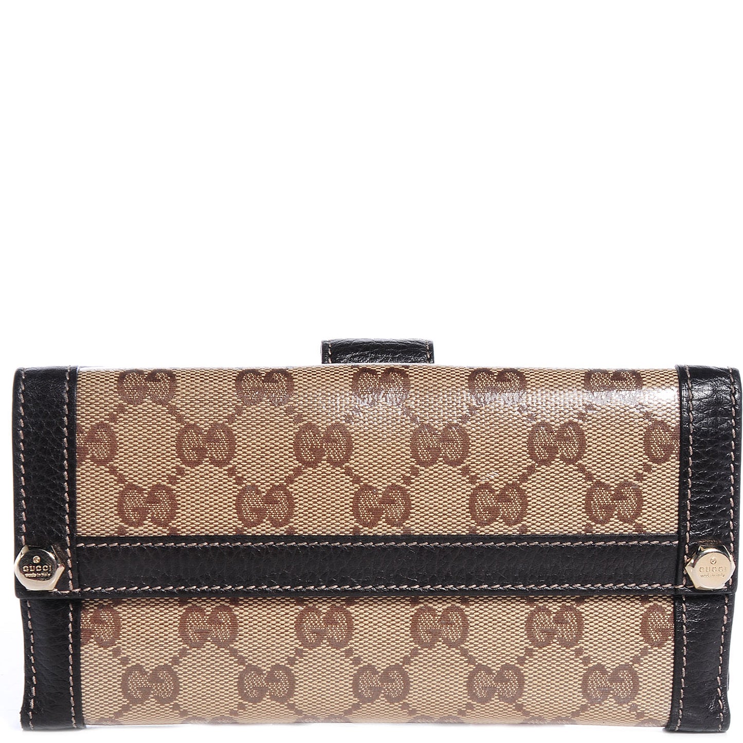 Crystal Monogram Continental Charmy Wallet Brown