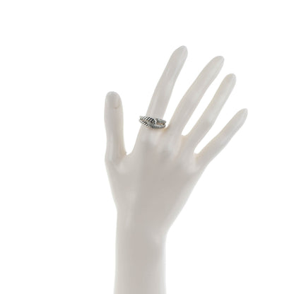David Yurman Sterling Silver Pave Diamond Single Loop Labyrinth Ring 6.75 2 of 6