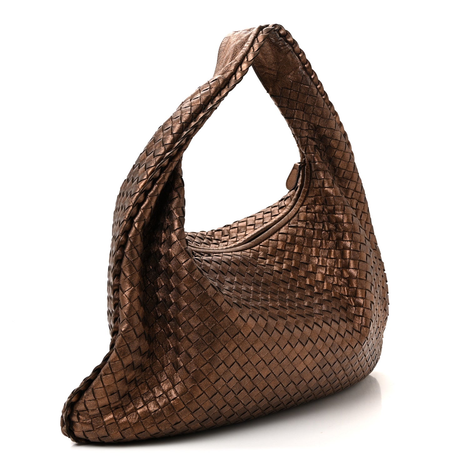 Bottega Veneta Metallic Nappa Intrecciato Large Veneta Hobo Copper 3 of 9