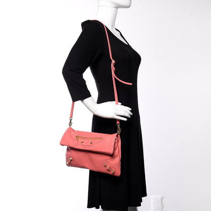 Balenciaga Agneau Giant 12 Gold Hardware Envelope Strap Clutch Rose Jaipur 2 of 9