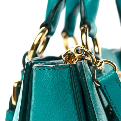 Miu Miu Goatskin Madras Shopping Tote Azzurro 5 of 5