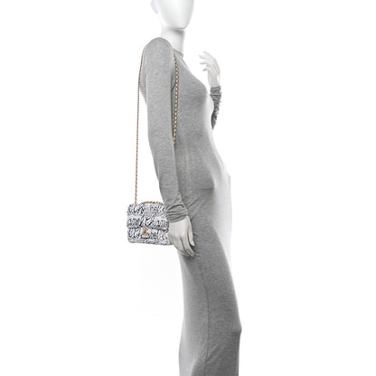 Chanel Sequin Logo Mini Rectangular Flap White Black 2 of 10