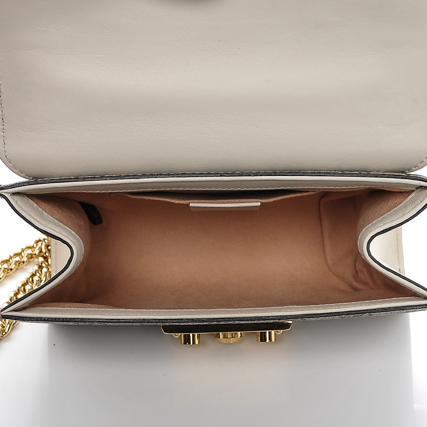 Gucci GG Supreme Monogram Studded Small Padlock Shoulder Bag White 5 of 7