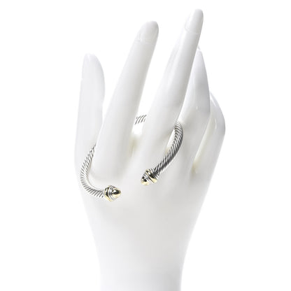 David Yurman Sterling Silver 14K Yellow Gold 5mm Cable Classics Dome Bracelet 2 of 5