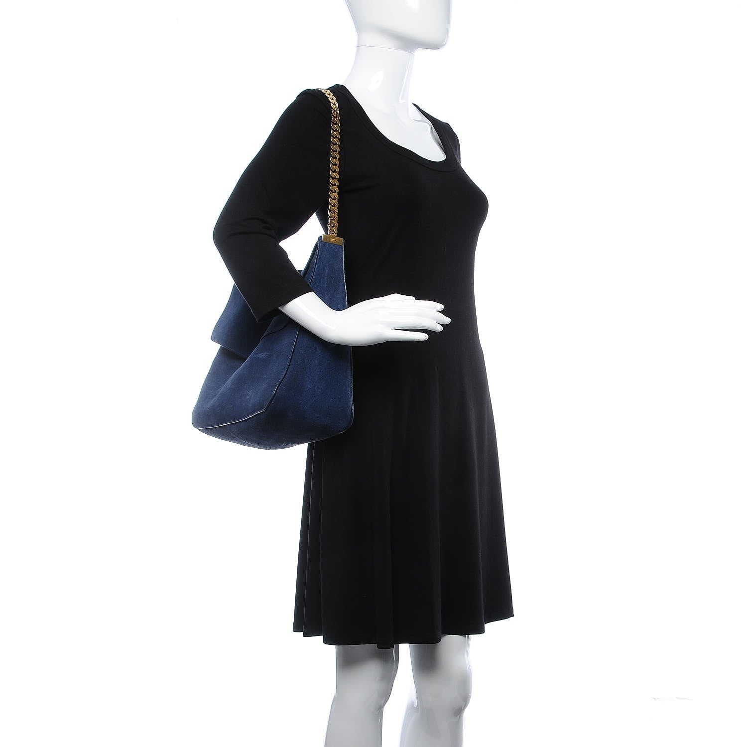 Celine Suede Medium Gourmette Ocean Blue 2 of 11