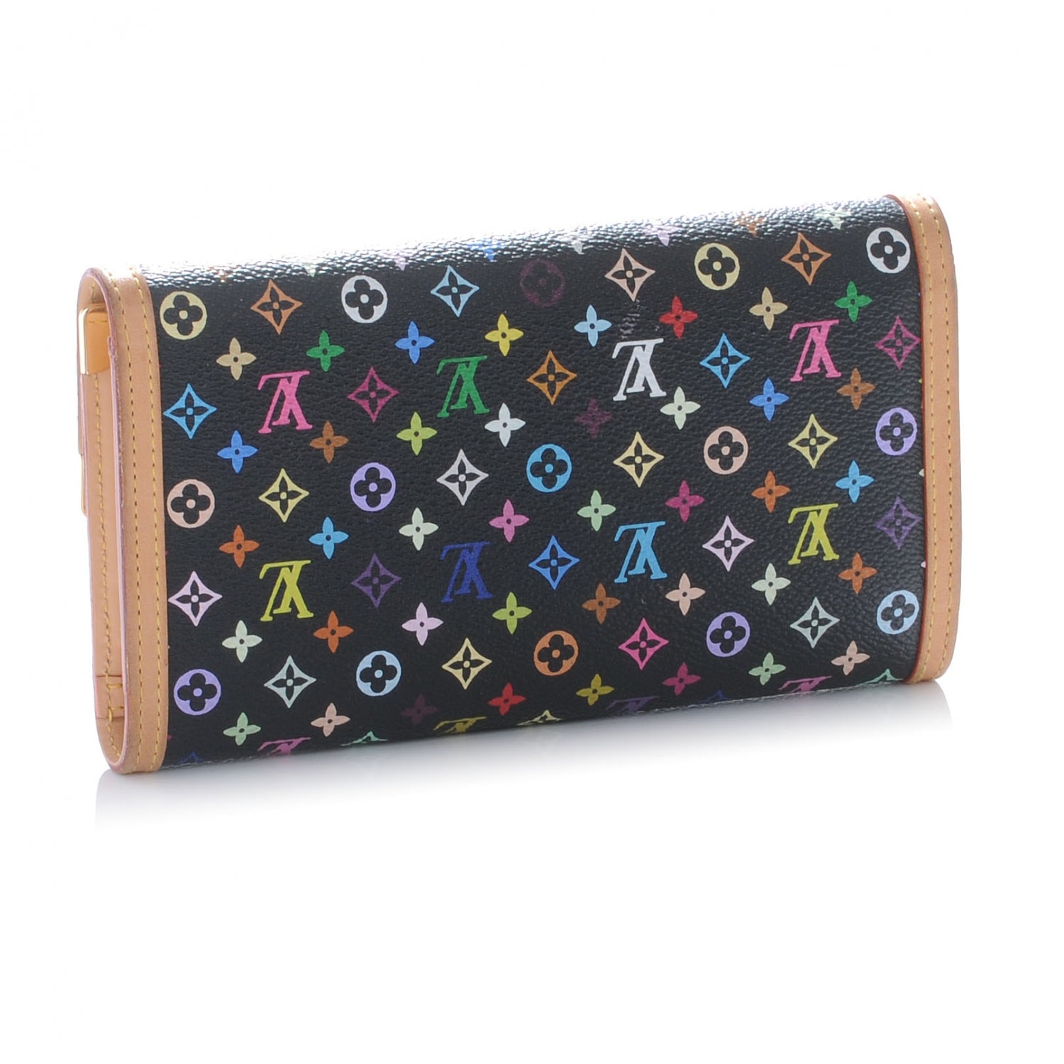 Louis Vuitton Monogram Multicolor Porte Tresor International Wallet Black 3 of 8