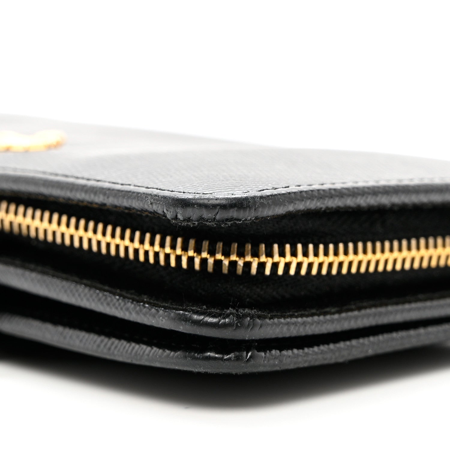 Prada Saffiano Metal Compact Wallet Black 7 of 8