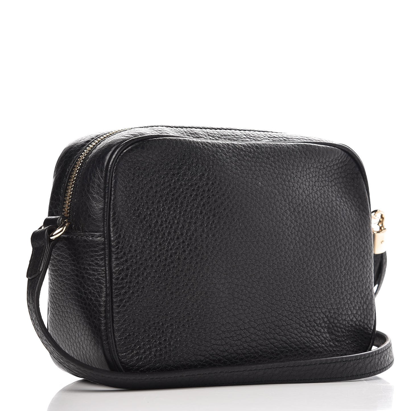 Pebbled Calfskin Small Soho Disco Bag Black