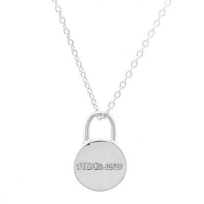 Tiffany Sterling Silver Diamond 1837 Circle Lock Necklace 6 of 6