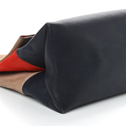 Celine Calfskin Suede All Soft Shoulder Bag Grey Bright Orange Black 6 of 7