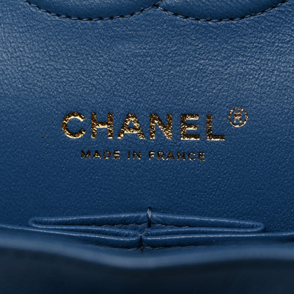 Chanel Caviar Quilted Medium Double Flap Blue 6 of 10