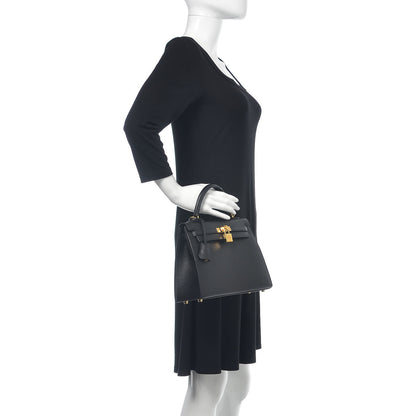 Hermes Epsom Kelly Sellier 25 Black 2 of 10