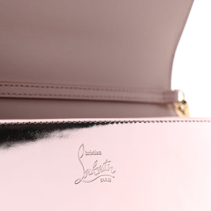Christian Louboutin Metallic Patent Calfskin Spikes Loubinthesky Paloma Clutch Vintage Rose 6 of 12