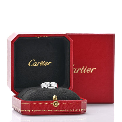 Cartier 18K White Gold Diamond 5.5mm Christmas LOVE Ring 51 5.75 5 of 5