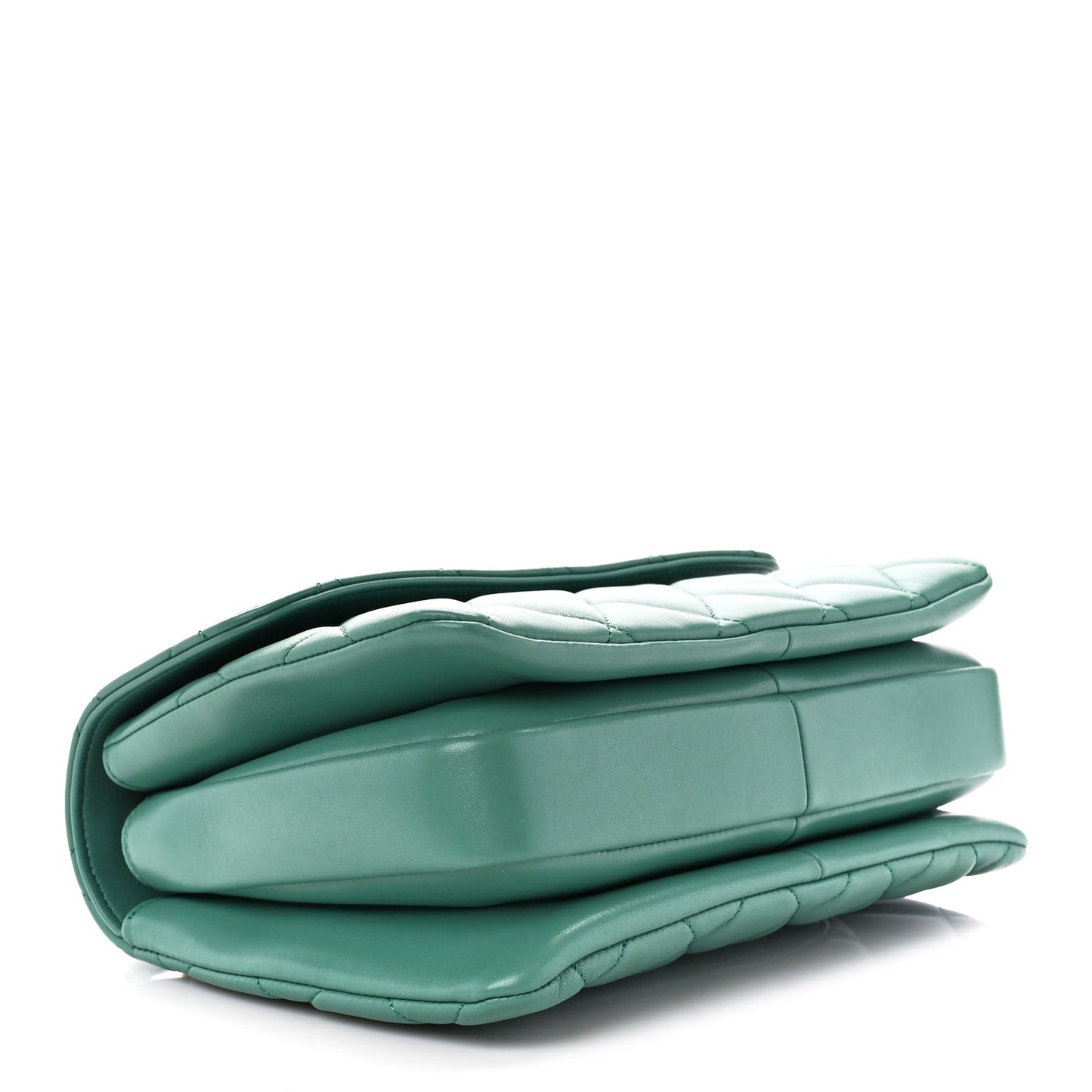 Lambskin Quilted Small Trendy CC Flap Dual Handle Bag Green