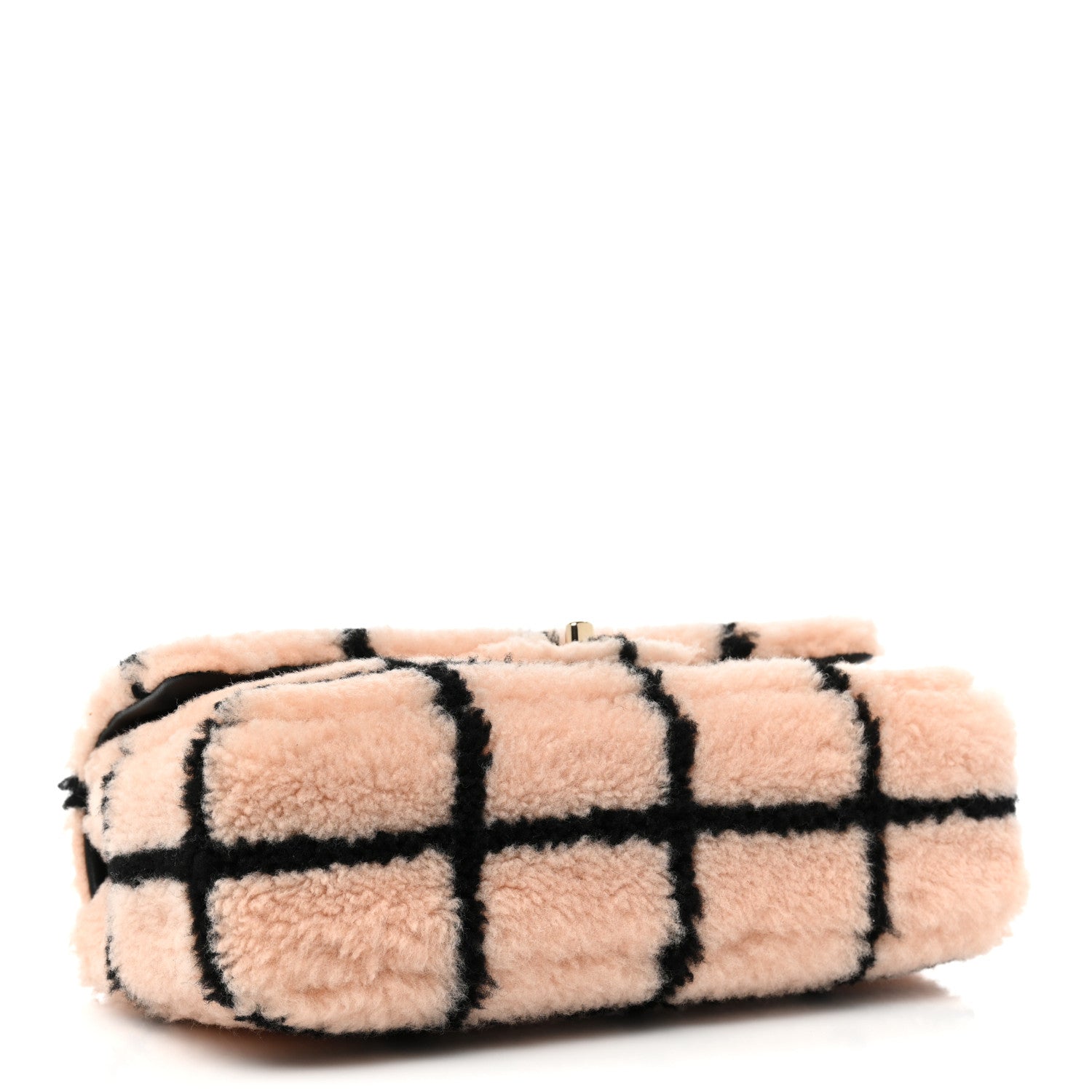 Chanel Shearling Lambskin Large Fluffy Tartan Single Flap Pink Black 4 of 10