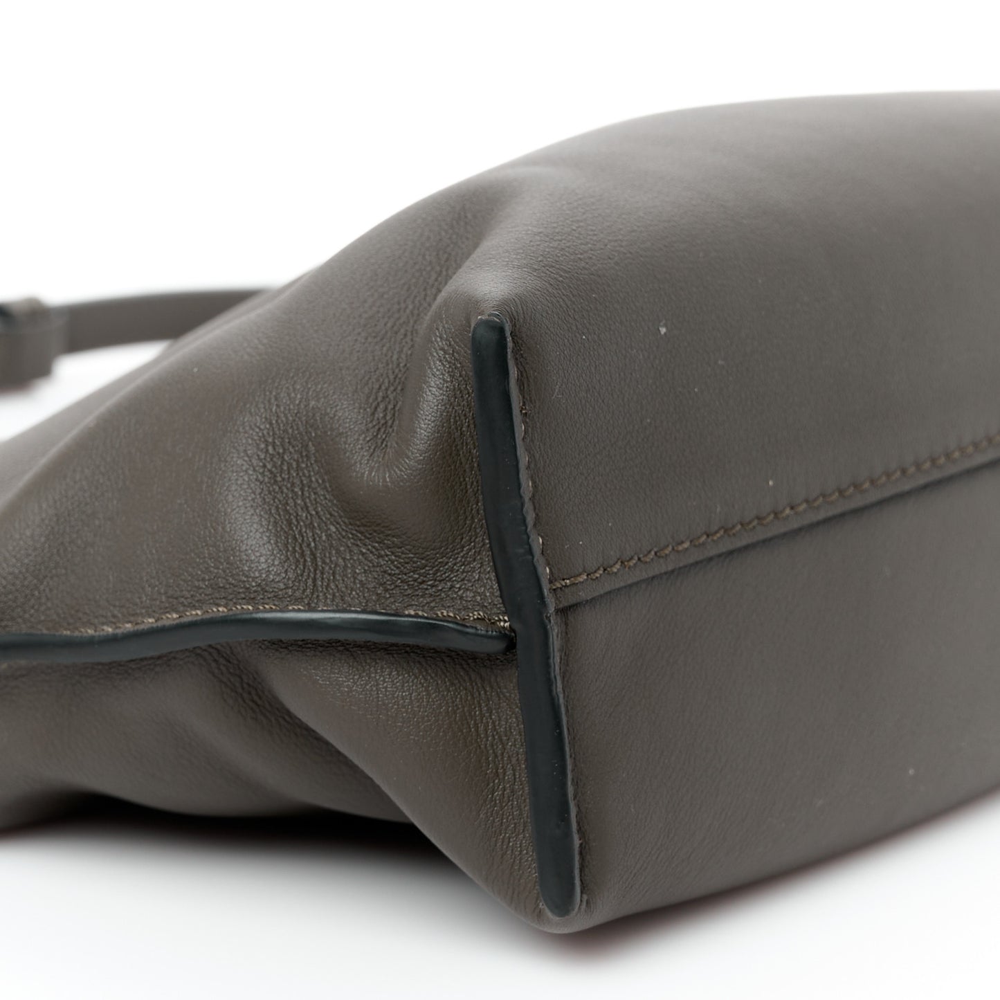Calfskin Mini Flamenco Knot Clutch Vintage Khaki