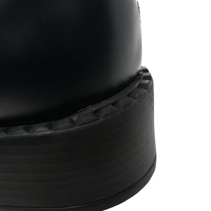 Prada Spazzolato Re-Nylon Metal Triangle Logo Womens 50mm Combat Boots 37 Blue 14 of 15