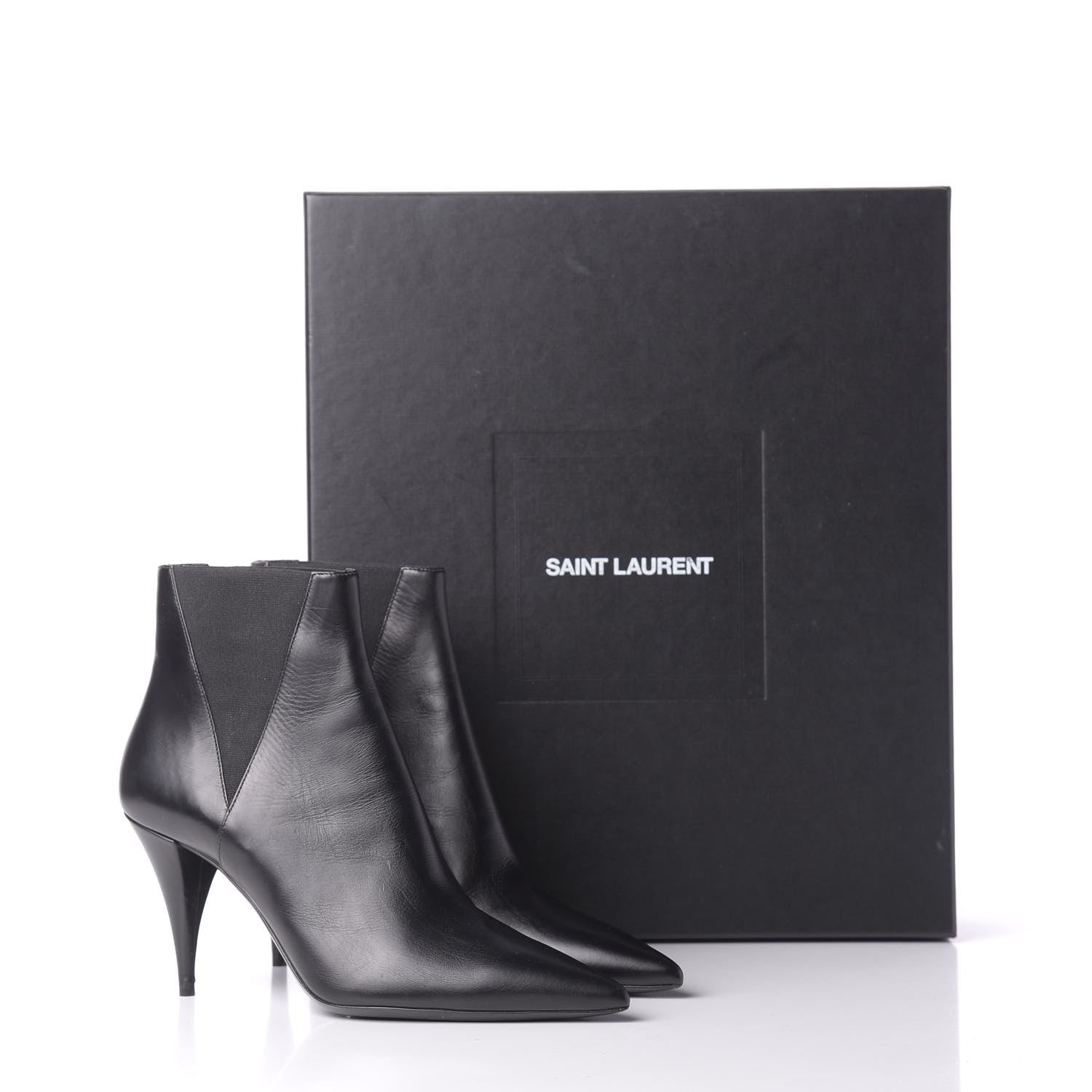 Saint Laurent Calfskin Kiki Chelsea Booties 37 Black 10 of 10