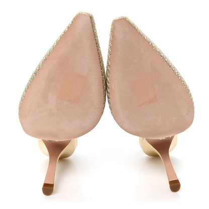 Christian Dior Cotton Laminated Strass J'Adior Slingback 100mm Pumps 38 Gold 6 of 10