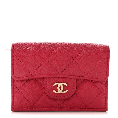 Chanel Caviar Quilted Double Flap Wallet Pink 1 of 12