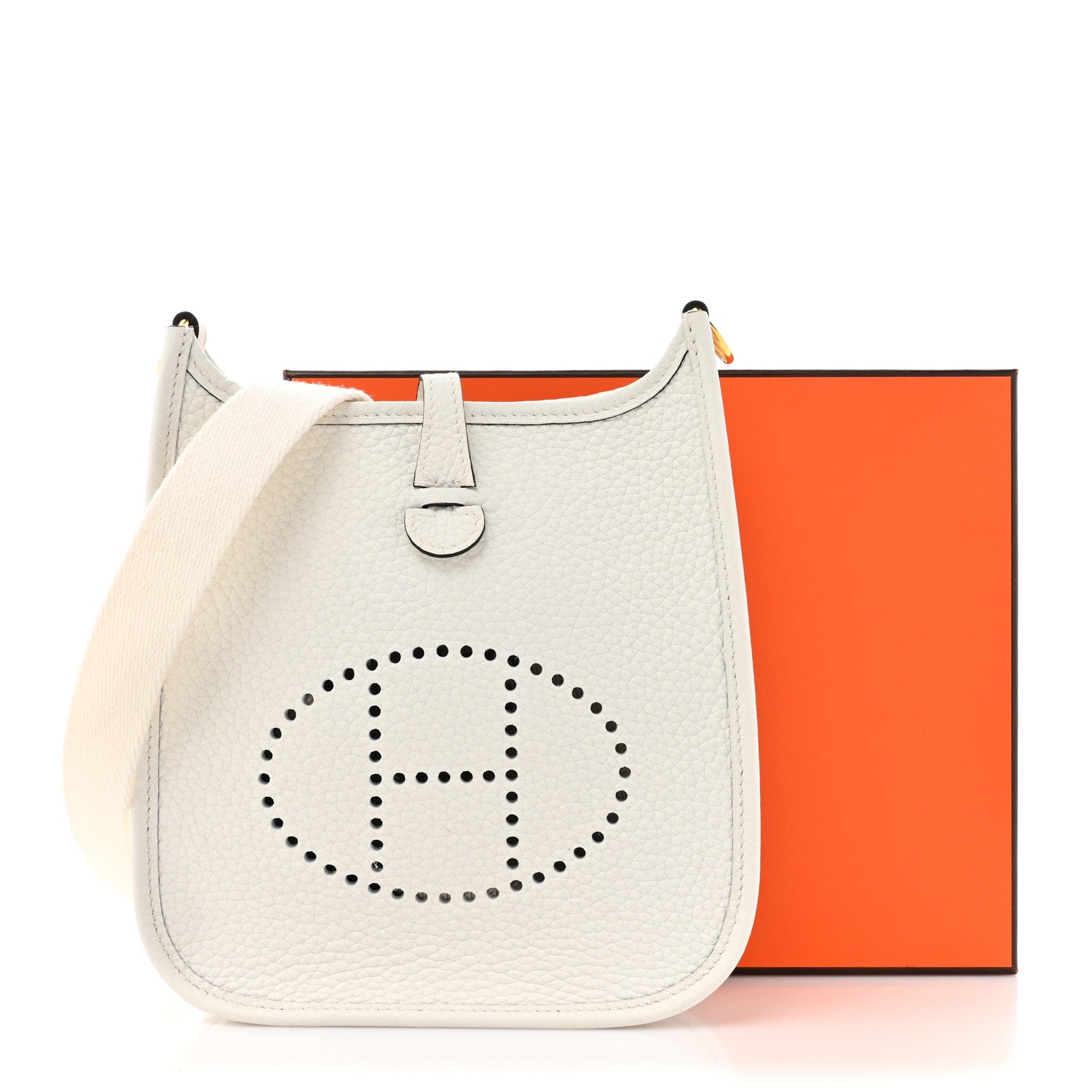 Hermes Taurillon Clemence Amazone Evelyne TPM New White 11 of 11