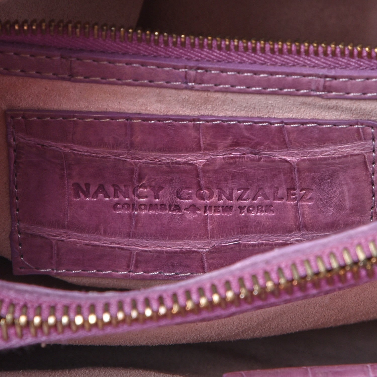 Nancy Gonzalez Crocodile Laser Cut Handbag Violet 7 of 9