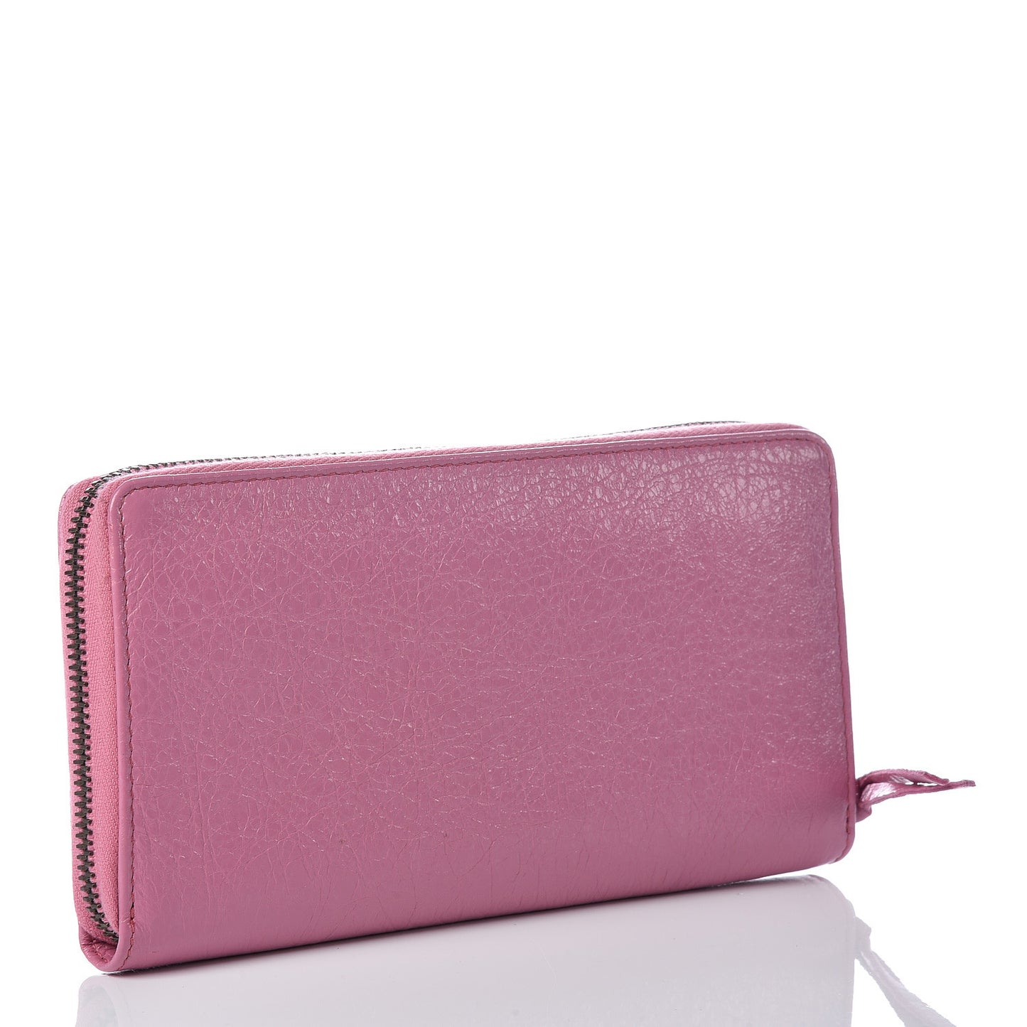 Agneau Classic Hardware Continental Zip Around Wallet Rose Guimauve