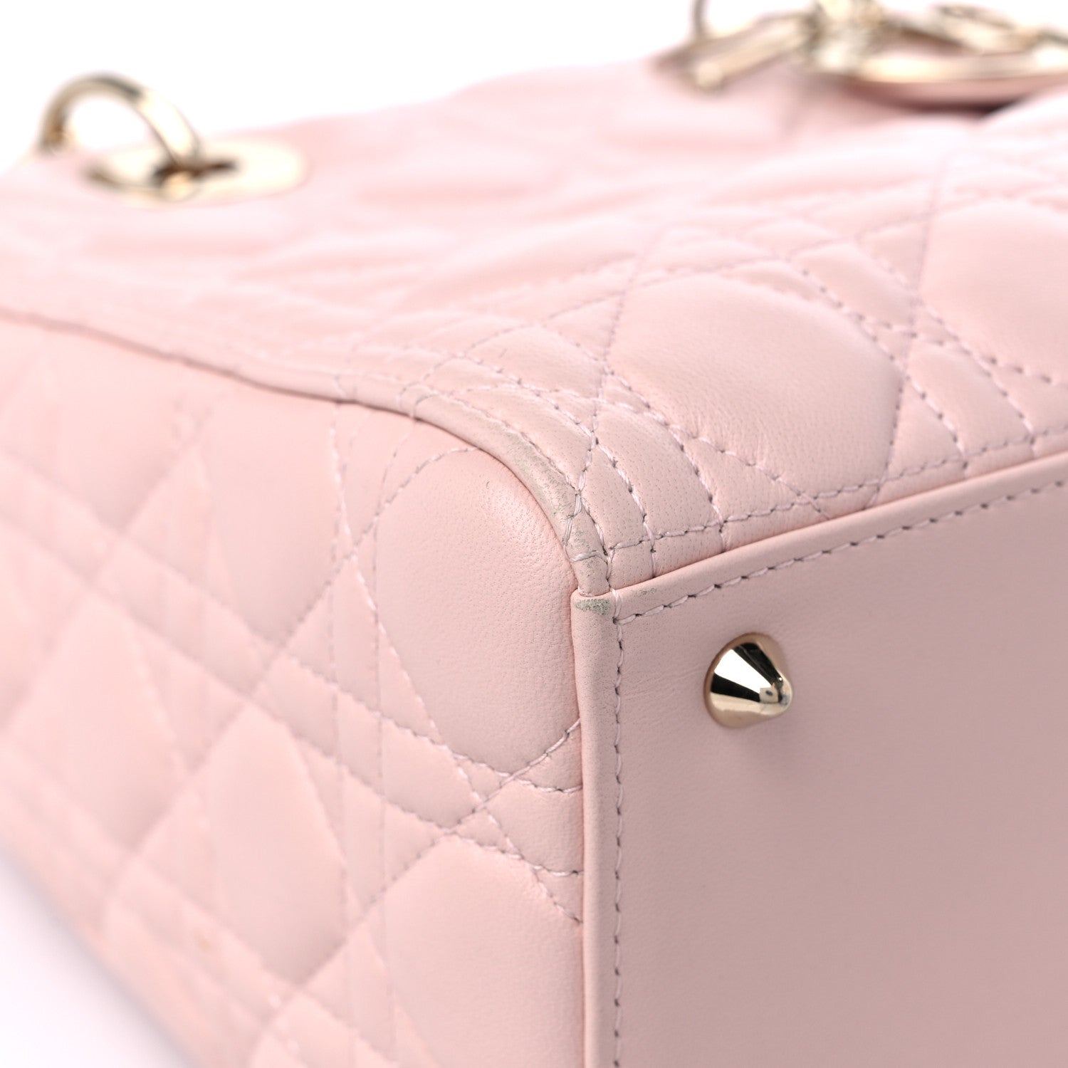 Christian Dior Lambskin Cannage Medium Lady Dior Light Pink 8 of 14